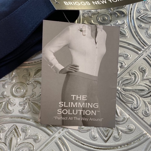 Briggs New York Women's Navy Trousers Slacks Size 16 P Tummy Control NWT - Picture 3 of 12